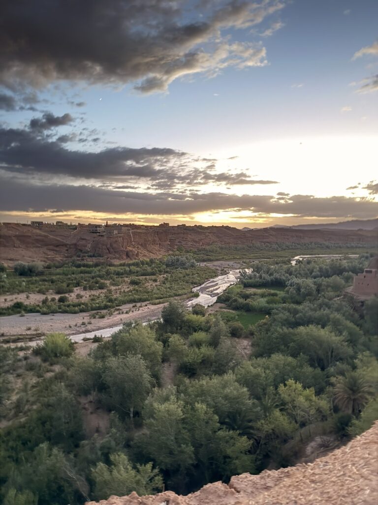 Sunset over the Mgoun River valley near Kelaat M'Gouna, Morocco